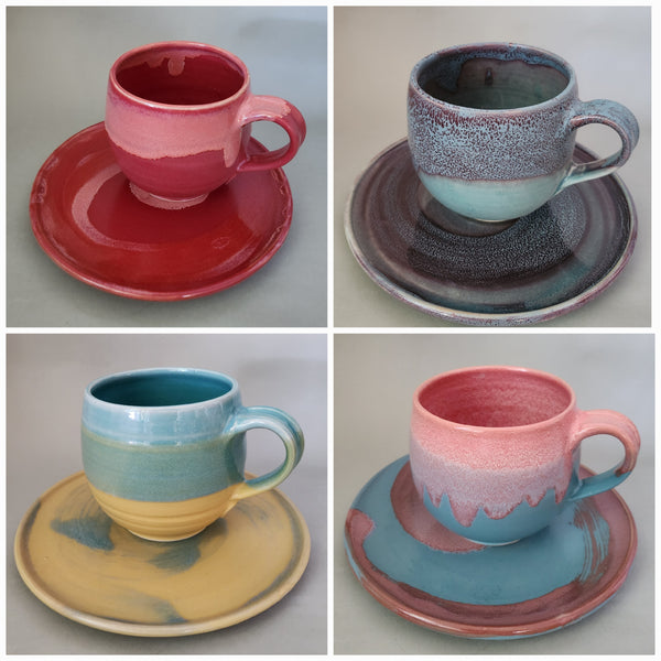 Set Teller rund plus Tasse 0,3l "Colormatch"