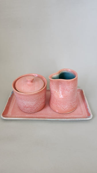 Set Kännchen mit Zuckerdose auf Tablett