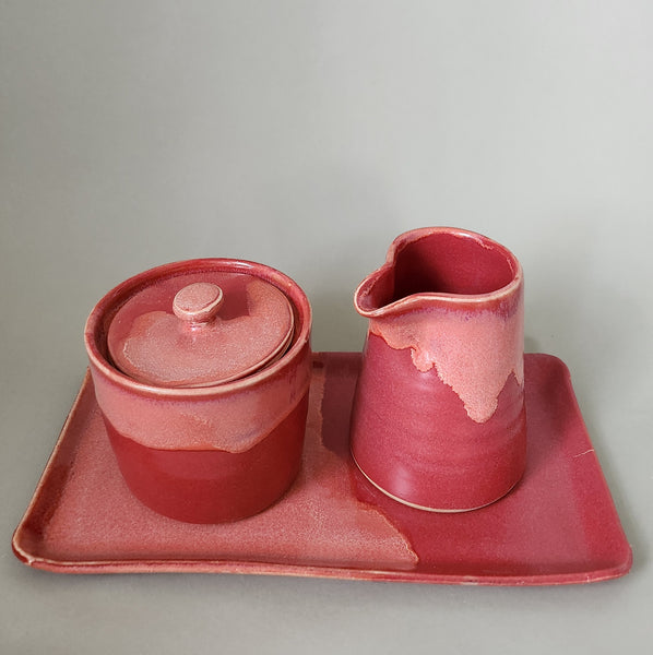 Set Kännchen mit Zuckerdose auf Tablett