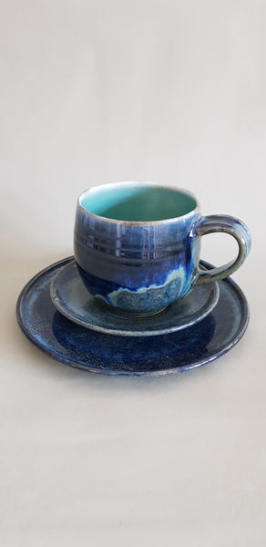 Set Teller mittel mit Unterteller und 0,3 l Tasse
