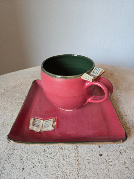 Set Tasse + Teller "Schmökerzeit"